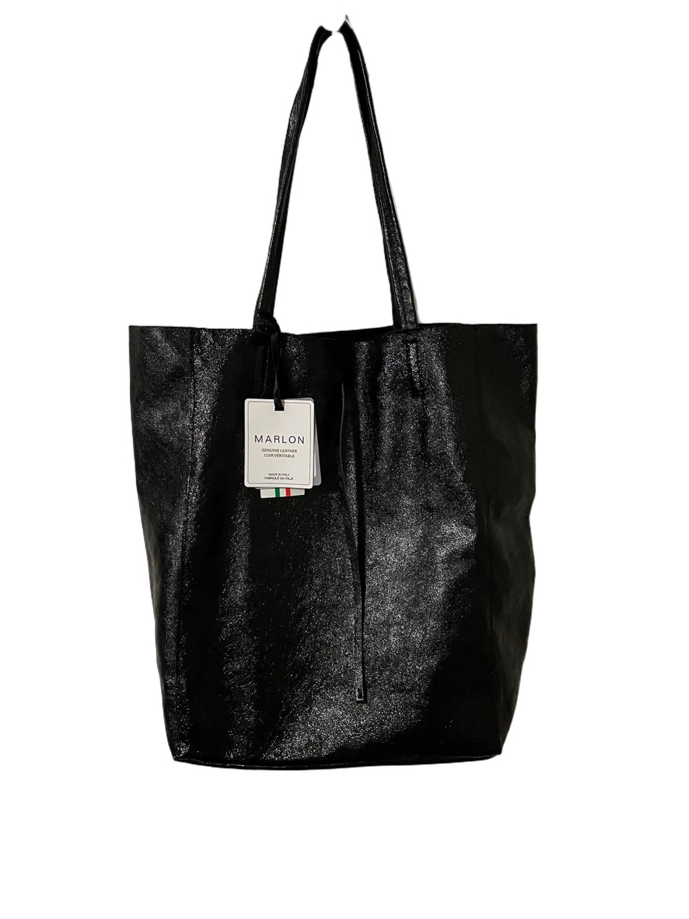 Nwt’s Marlon Made in Italy Black Leather Tote Bag